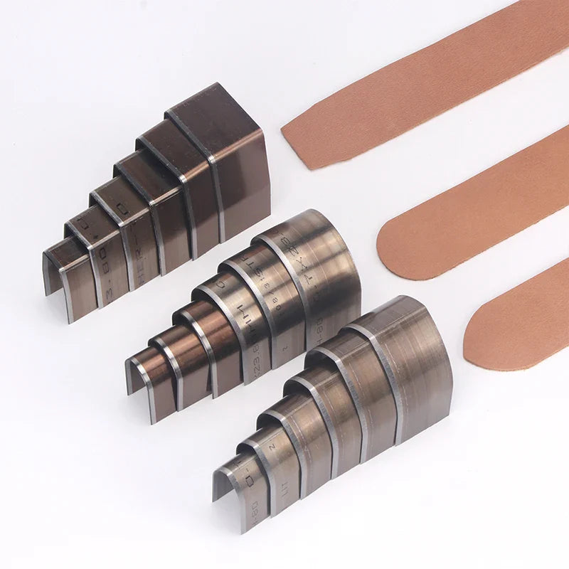 18-Piece DIY Leather Cutting Die Set - Watch Belt Tail Sharp Square & Round Blade Punching Knife - Manual Leather Tool