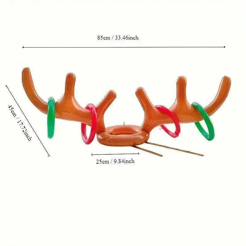 1/2PCS Inflatable Reindeer Antler Ring Toss Game – Christmas, New Year & Birthday Party Decorations