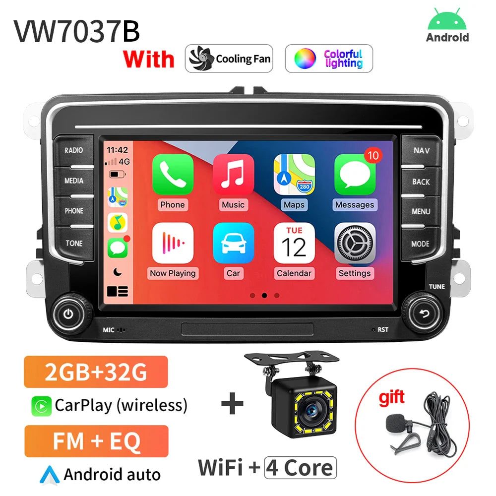 GRANDnavi Android 13 Car Radio GPS - 2Din Multimedia Player for VW, Skoda Octavia, Golf 5/6, Passat B6, Polo, Jetta