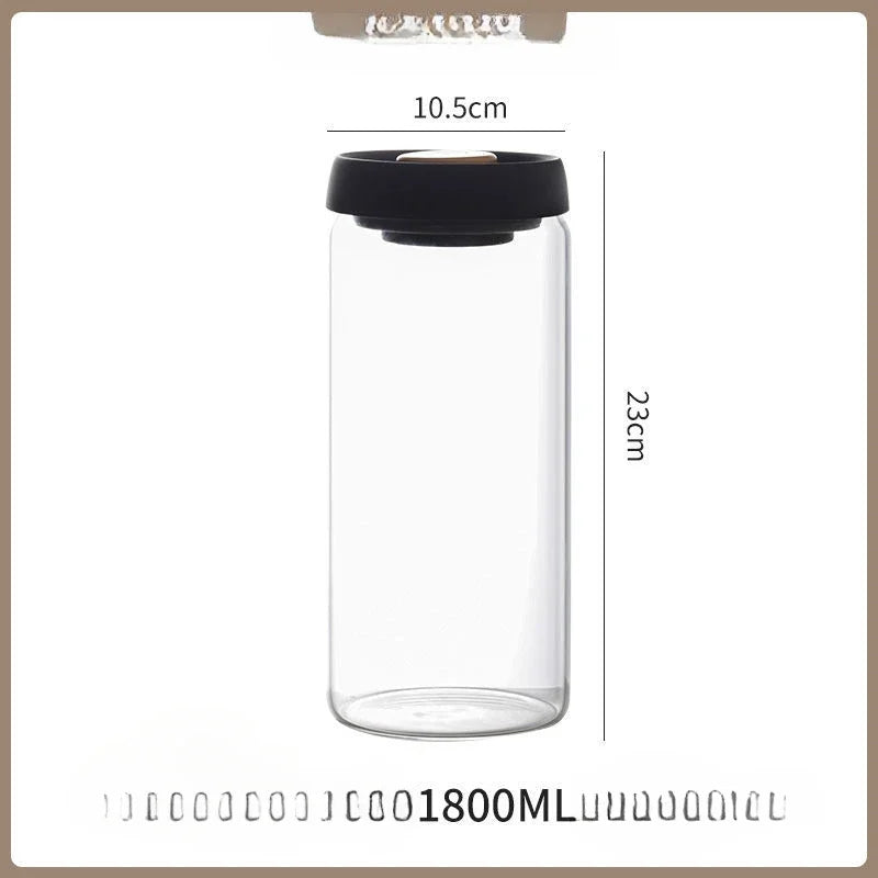 Coffee Bean Vacuum Sealed Glass Jar — Light-Proof, Airtight Container for Food, Grains, Candy & Moisture-Proof Storage
