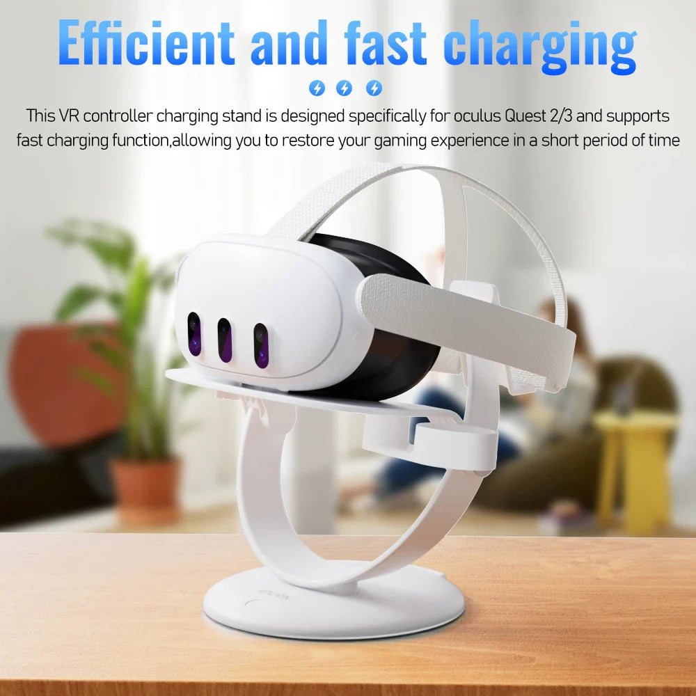 Quick Charging Stand for Oculus Quest 2/3 VR Controllers - Compatible with Vision Pro, Meta Pro, PS5 VR2, Universal Placement Stand