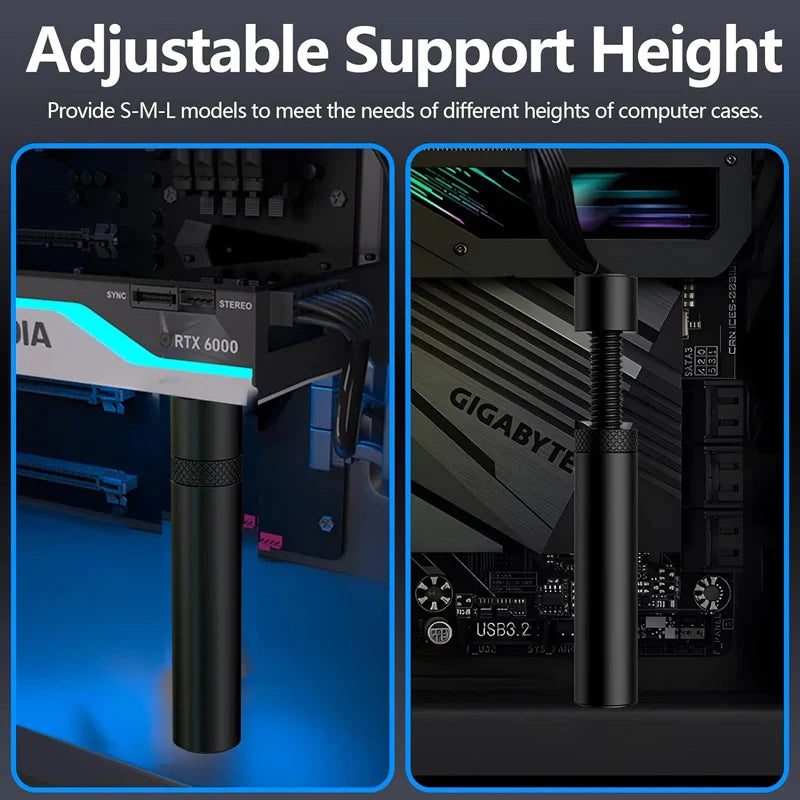 GPU Support Bracket Anti-Sag Video Card Holder Stand – Adjustable Graphics Card Support Brace for Desktop PC Case Stability