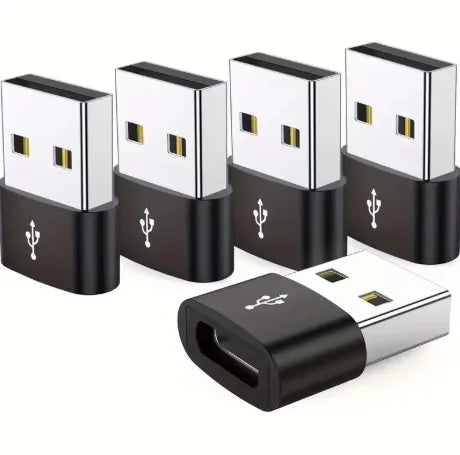 5PCS USB to USB C OTG Adapters - Durable Metal Converter for iPhone iPad Samsung S23 iWatch AirPods & Universal Devices