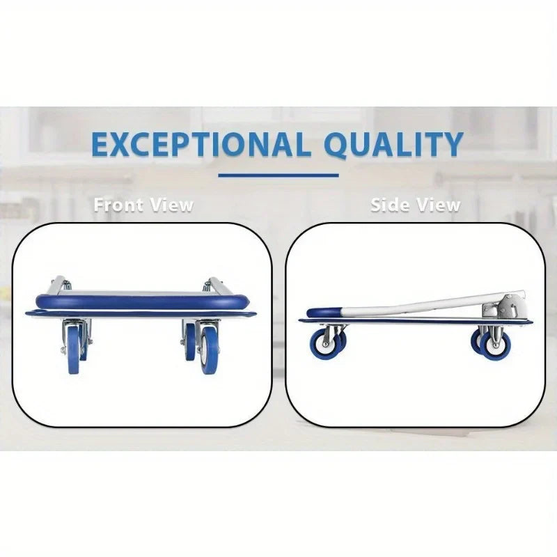 Folding Hand Truck Dolly Cart – 330lbs Capacity, Luggage Trolley with Wheels for Easy Moving