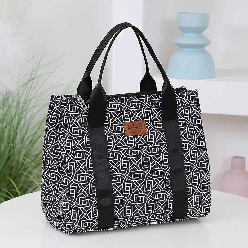 Insulated Commuter Lunch Bag with Storage Pouch — Portable Handbag for Office, Thermal Food Carrier with Meal Box Included