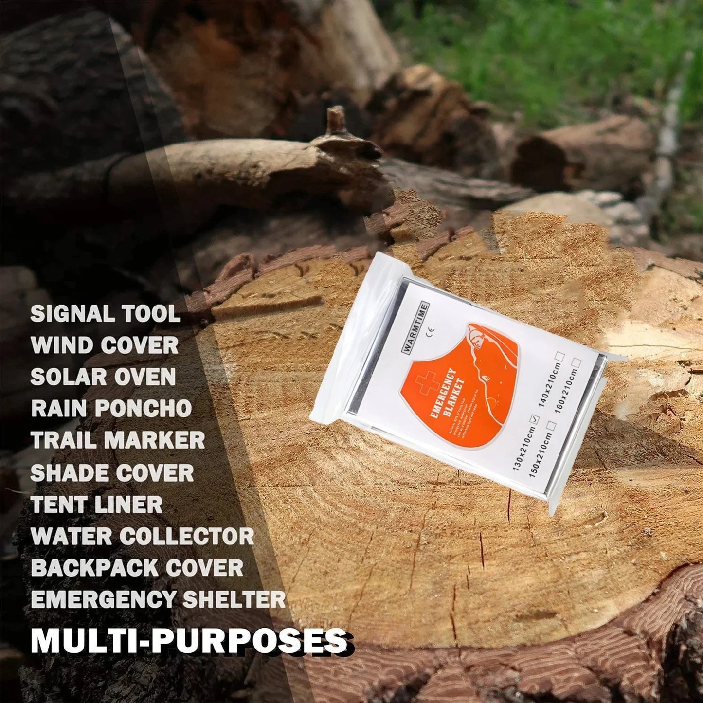 4PCS Emergency Mylar Thermal Blankets – Foil Space Blanket for NASA-Style Body Warmer, Outdoor First Aid, Camping, Hiking & Travel