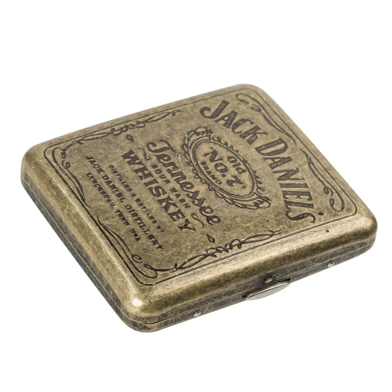 Retro Cigarette Case - Portable 20-Capacity Metal Cigarette Storage Box & Smoking Accessory
