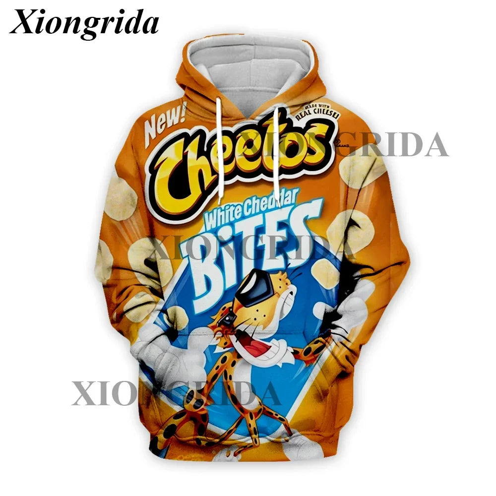 Novelty Hot Cheetos 3D Printed Hoodie — Unisex Harajuku Sweatshirt Pullover S-5XL