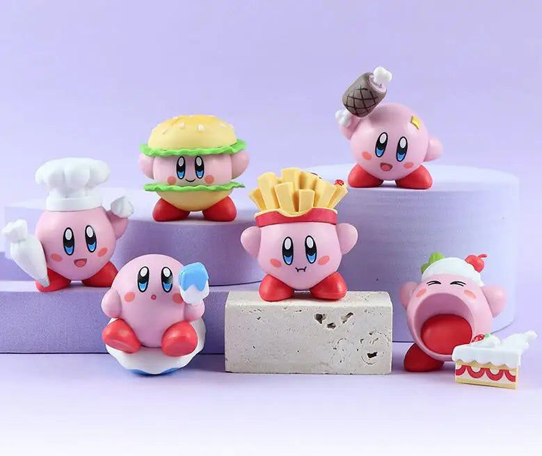 6pcs Kirby Cake Topper Set – Vinyl Doll Figure Toys for Decoration