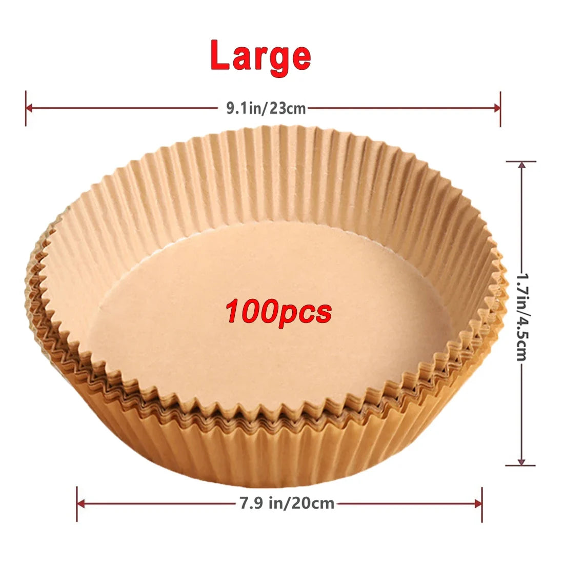 50/100Pcs Disposable Air Fryer Paper Liners Non-Stick Round Baking Parchment for Kitchen Cooking