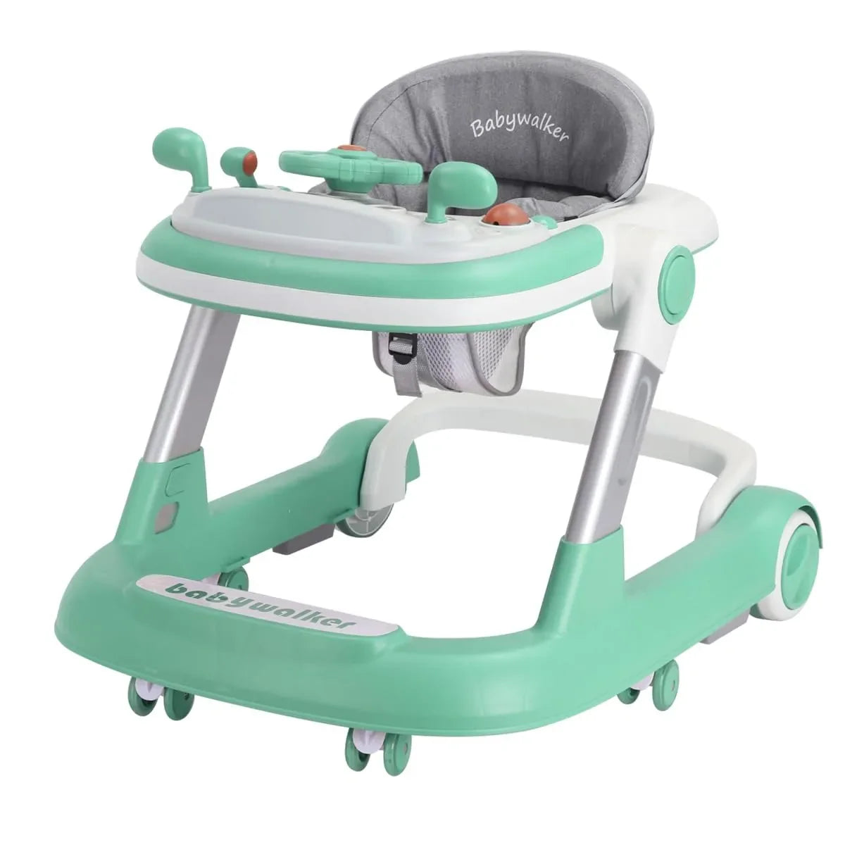 UBRAVOO 2-in-1 Push Walker for Infants & Toddlers – Foldable with Detachable Feeding and Music Trays