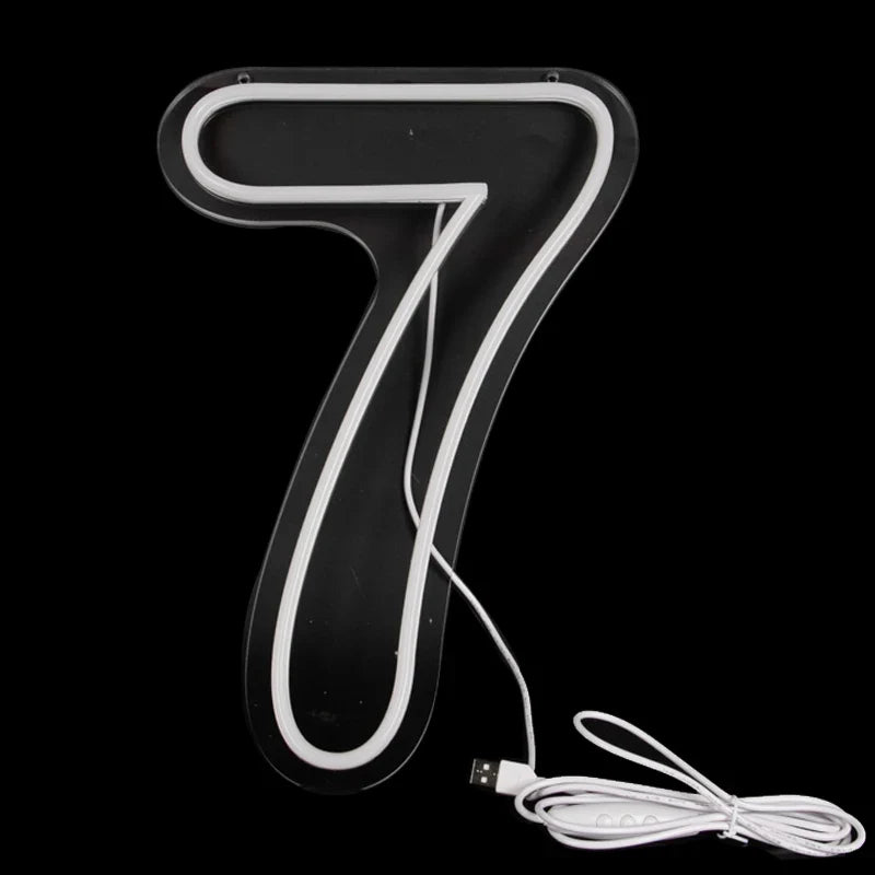 Numbers Neon Sign 0–9 – Acrylic LED Birthday, Wedding & Business Wall Decor with Switch