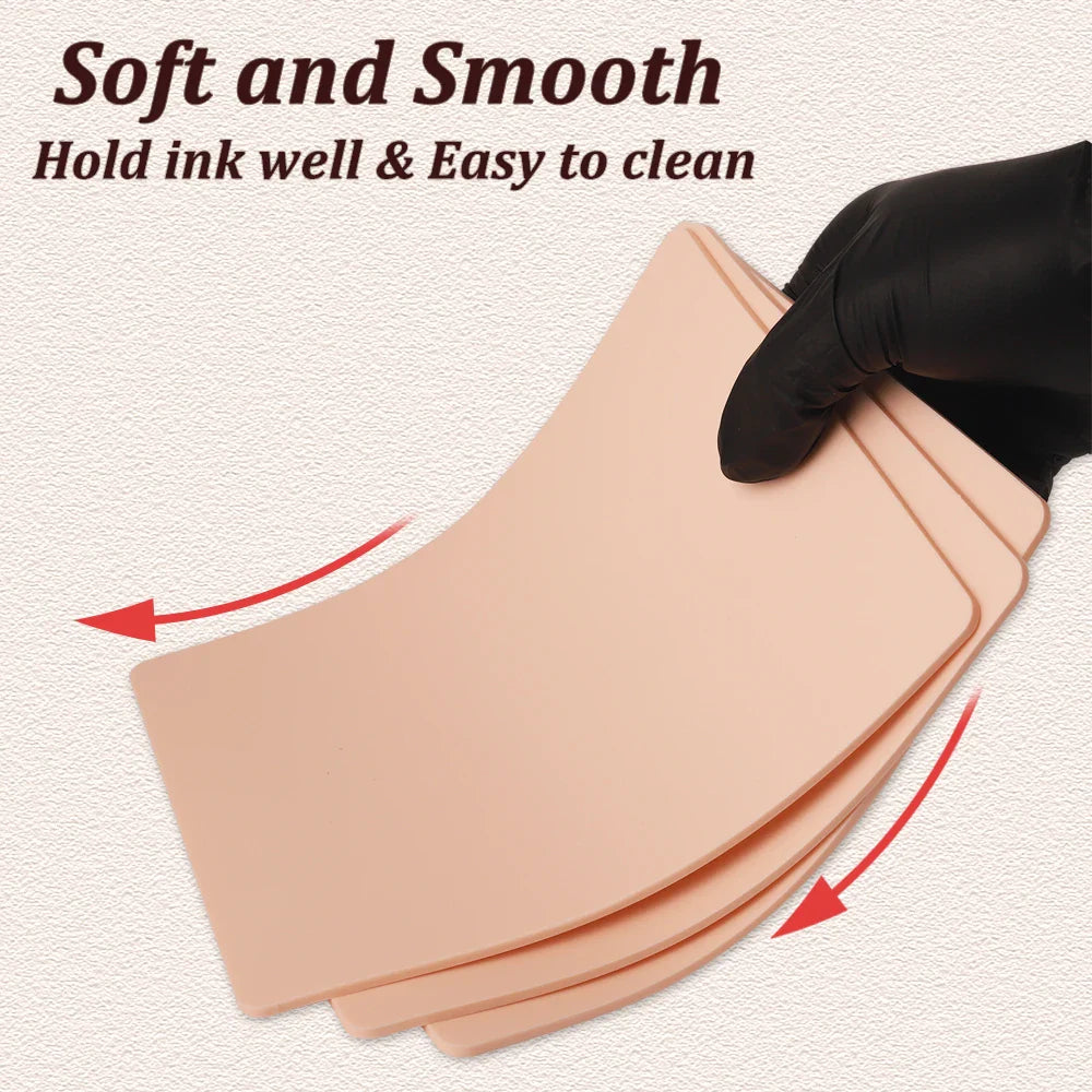 Tattoo Practice Skin Silicone 3MM – Double-Sided Permanent Makeup Training Accessory (15/10/8/5/1pcs)