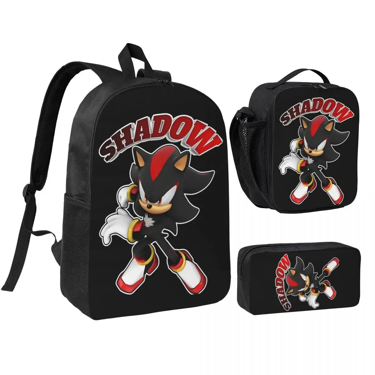 3-Piece Student Backpack Set - Cartoon School Bag with Lunch Bag and Pencil Case
