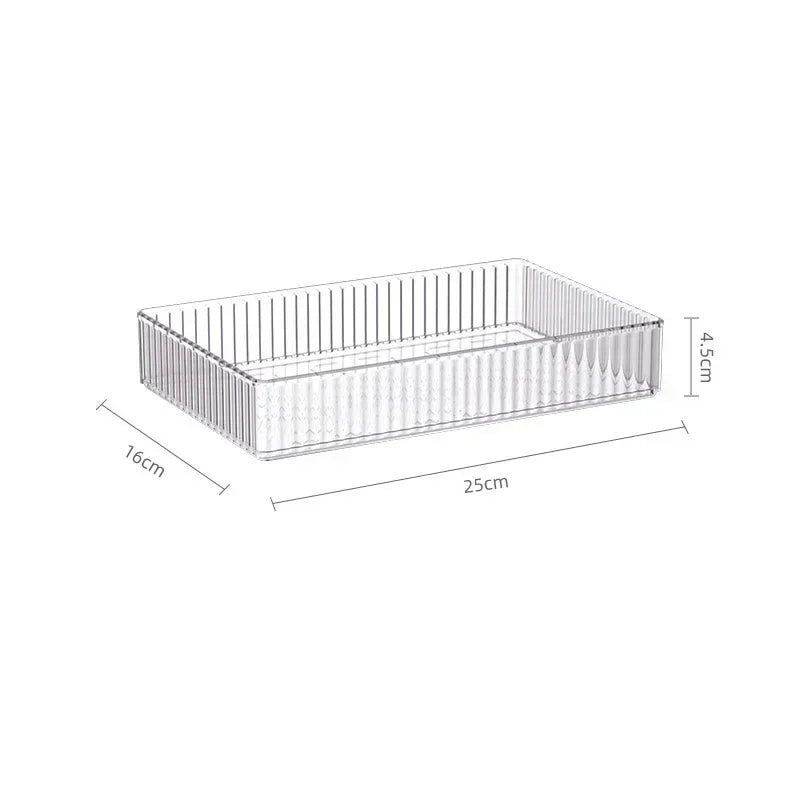 Transparent Plastic Storage Box – Desk Organizer Container for Jewelry, Makeup, and Drawer Organization