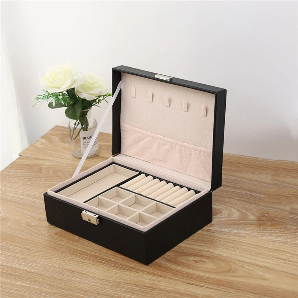 Large Capacity Jewelry Storage Box – Multi-Compartment Organizer for Rings, Necklaces & Earrings