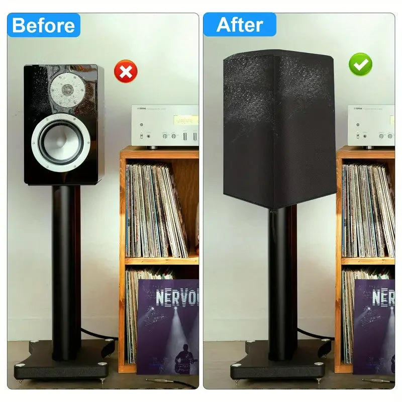 Durable Black 210D Oxford Speaker Cover – Water & Dust Resistant Protective Case for Home Theater & Outdoor Sound Systems, Multiple Sizes Available