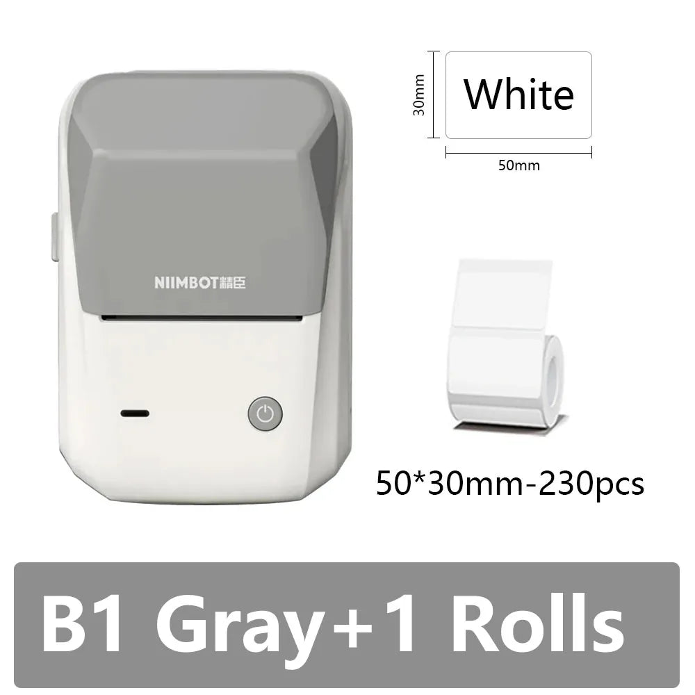 Niimbot B1 Portable Thermal Label Printer – Mini Bluetooth Pocket Sticker Maker, Self-Adhesive Tag & Price Printing Machine for Mobile Use