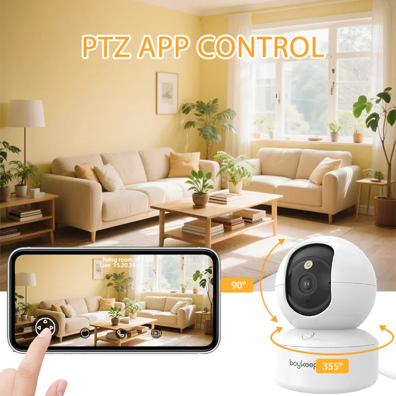 BoyKeep 2K Smart WiFi Security Camera – 360° Pan & Tilt Indoor Baby Monitor with 5G/2.4GHz, Night Vision & Two-Way Audio (K30)