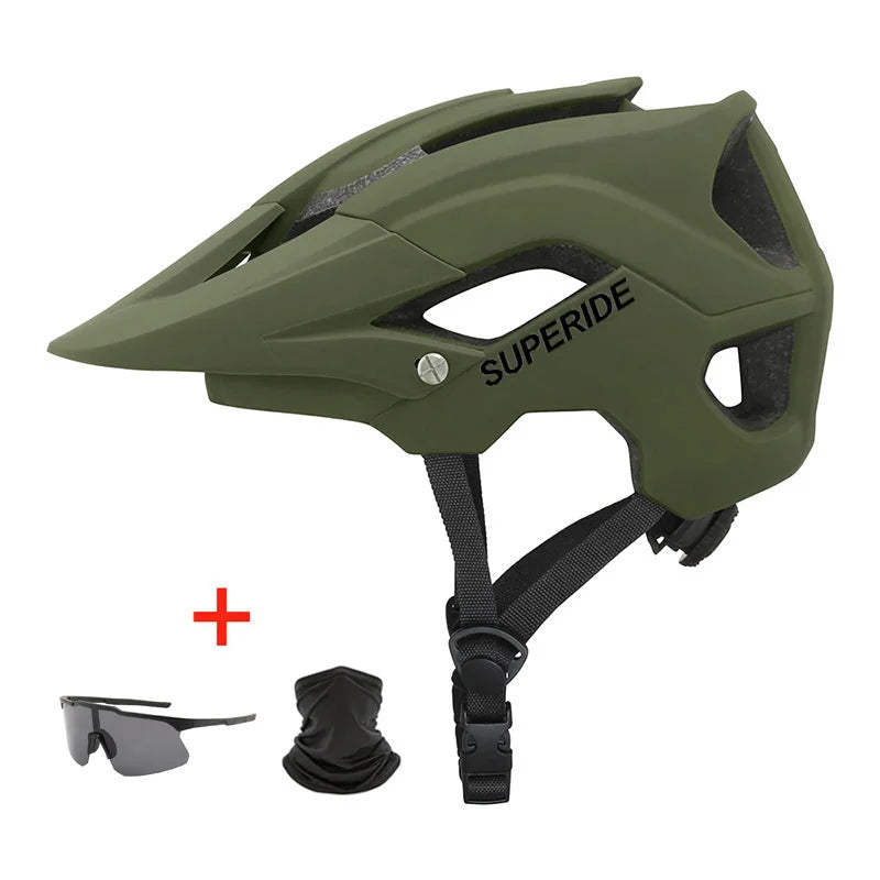 SUPERIDE In-Mold DH MTB Bicycle Helmet - Anti-Impact Sports Road & Mountain Bike Helmet for Men & Women, Cycling Safety Gear