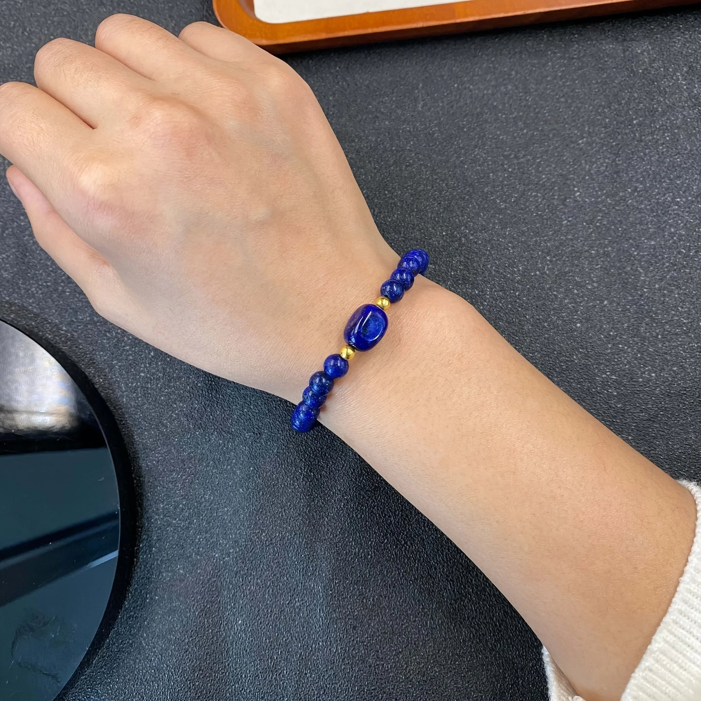 Natural Lapis Lazuli Bracelet – Genuine December Birthstone Bohemian Style Crystal Jewelry for Wealth, Success & Daily Wear Unisex Bangle