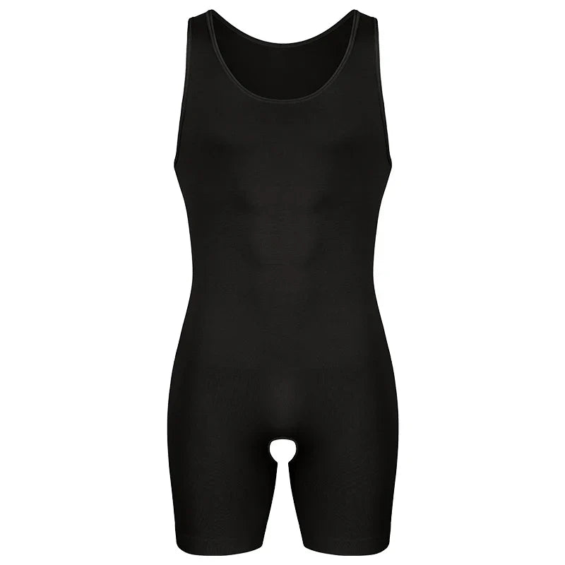 Men’s Sleeveless Bodysuit Shaper — Full Body Compression Undershirt, Tummy Control Slimming Vest Shapewear