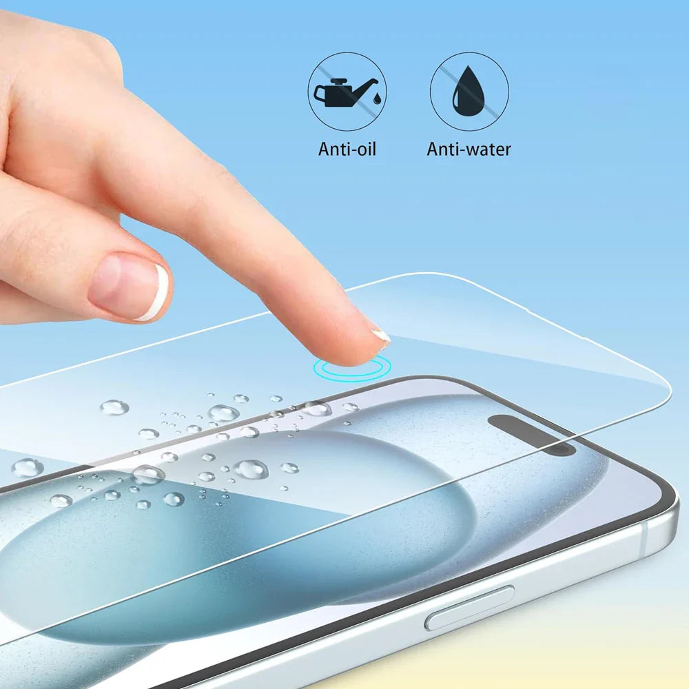 Clear Tempered Glass Screen Protector for iPhone 17, 16, 15 Pro Max, 14, 13, 12, 11 & iPhone 13 Mini 16 Plus