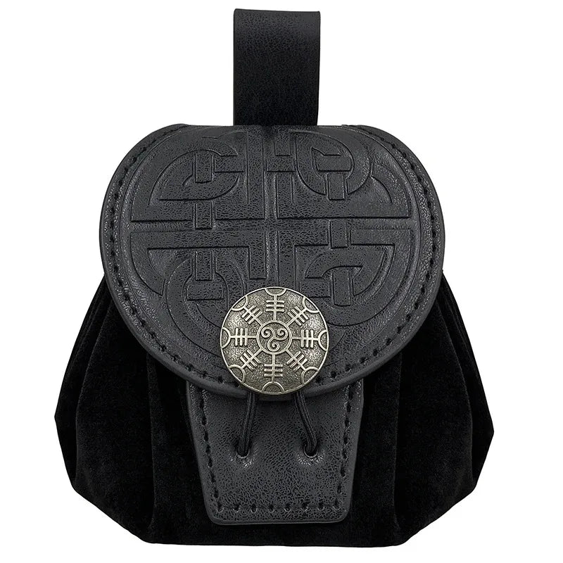 Steampunk PU Leather Fanny Pack for Men – Medieval Cosplay Waist Bag, Coin Purse, Hip Belt Bag