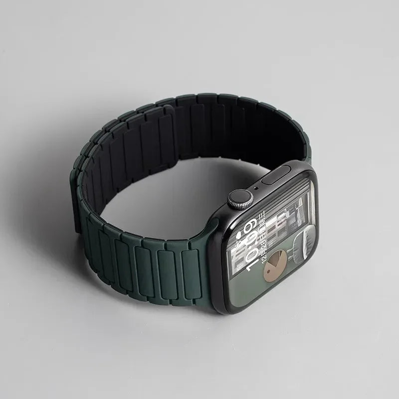 Magnetic Silicone Strap for Apple Watch — Fits Ultra 2 & Series 11–3 (40–49mm)