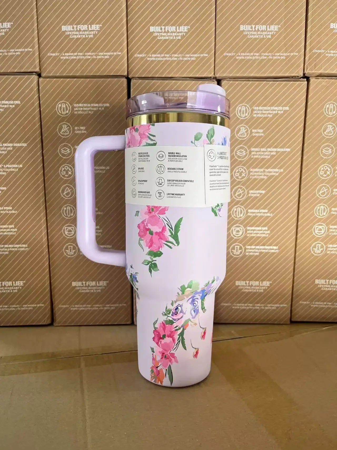 2025 New Stainless Steel Travel Mug with Handle & Straw Lid – 30oz/40oz Vacuum Insulated, Double Wall Thermal Iced Cup