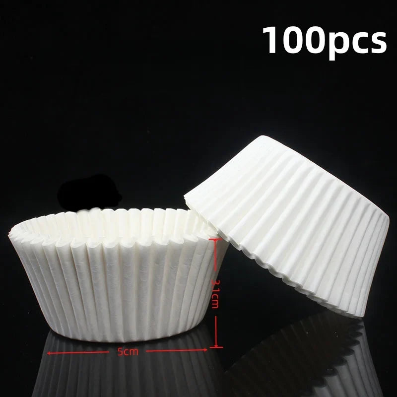 100/300PCS Paper Cupcake Liners for Muffins, Desserts, Chocolate Cups & Baking Molds