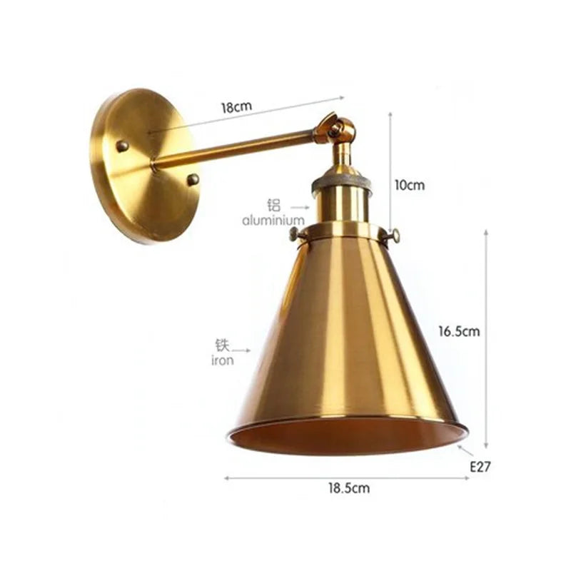 American Iron Art UFO Wall Lamp — Black Decorative Light for Bedroom, Bar & Restaurant