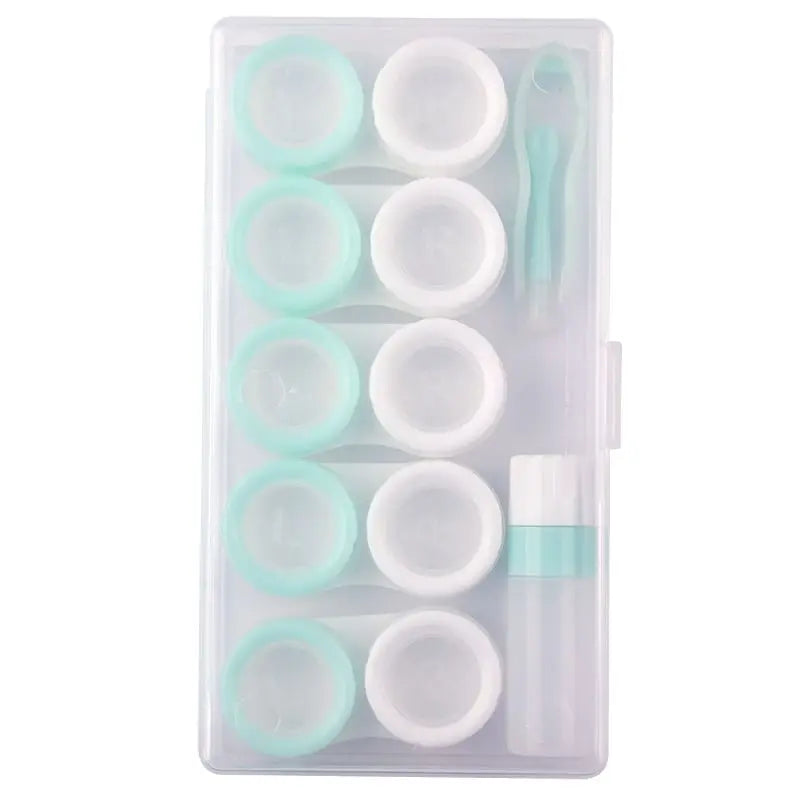 5-Pack Macaron Contact Lens Case Set – Dual Storage Display Box Travel Kit Portable Lens Holder for Easy Carrying