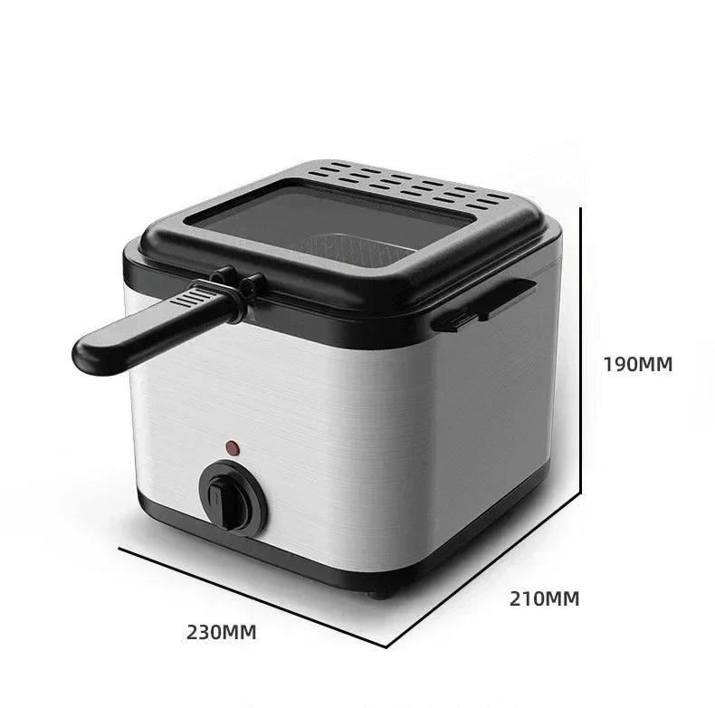 1000W Electric Deep Fryer – 2.5L Multi-Functional Home Oil Fryer for French Fries, Chicken Wings & Snacks, 110V/220V