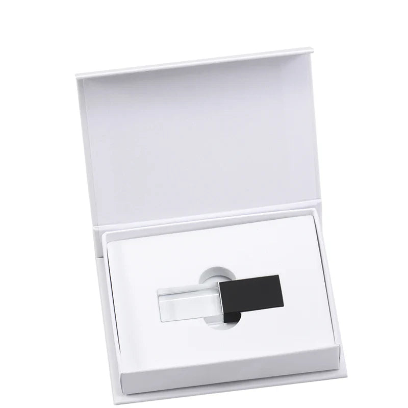 USB 2.0 Crystal Flash Drive - 4GB-128GB High-Speed Memory Stick, Wedding Gift & Photography Pendrive