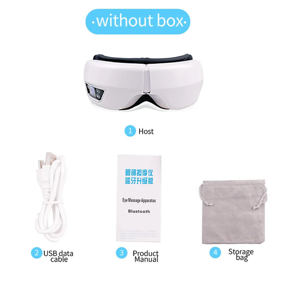 6D Smart Vibration Eye Massager – Hot Airbag Compress, Bluetooth Music Sleep Mask for Eye Relaxation & Fatigue Care
