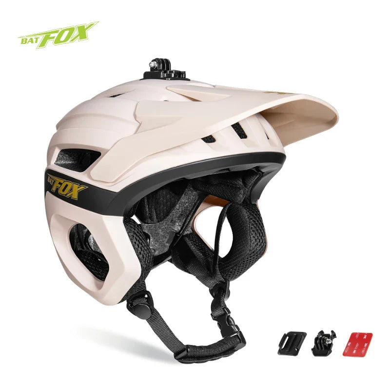 BATFOX 3/4 Cycling Helmet – Off-Road MTB Road Bike Helmet for Men & Women, Three-Quarters Protective Safety Gear for Outdoor Sports Riding