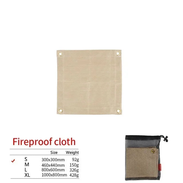 Outdoor Camping Fireproof Mat – Flame Retardant Picnic, Barbecue & Insulation Blanket, High-Temperature Fiberglass Mat