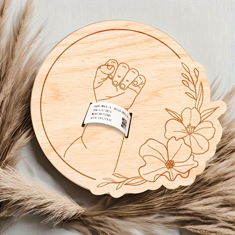 Newborn Engraved Keepsake Holder - Personalized Baby Name Gift & Photography Prop