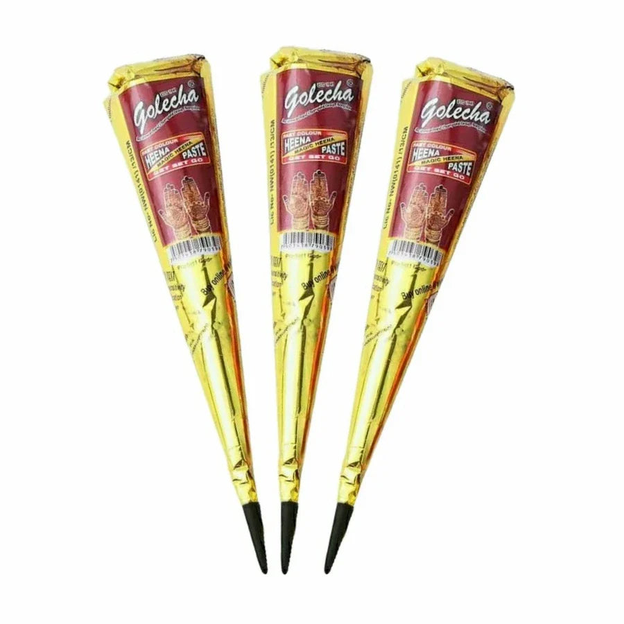 Henna Temporary Tattoo Paste – Brown, Black & Red Semi-Permanent Body Art Kit (1/3/12pcs)