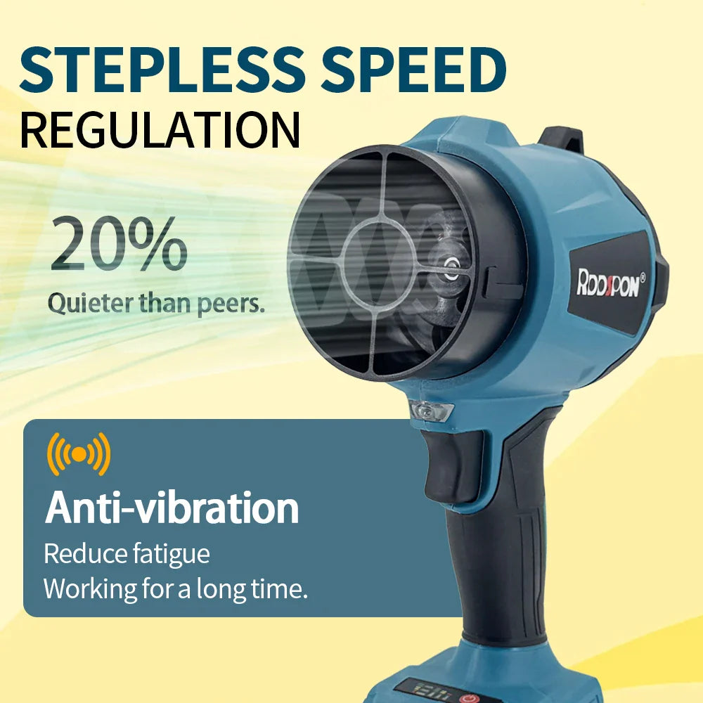 3000W Brushless Turbo Fan Blower – Handheld Electric Jet Fan for Snow, Leaf & Dust, 320,000 RPM, 450M/S, Compatible with Makita Battery