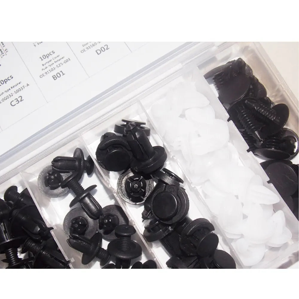 100pcs Auto Fastener Clip Kit | Fender Rivet Clips | Car Body Push Retainer Pin | Bumper Door Trim Panel Retainer Car Clips