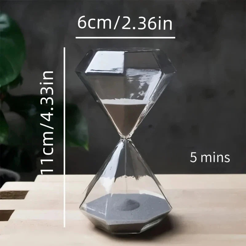 5-Minute Diamond Hourglass Timer - Decorative Sand Timer for Indoor & Outdoor Use