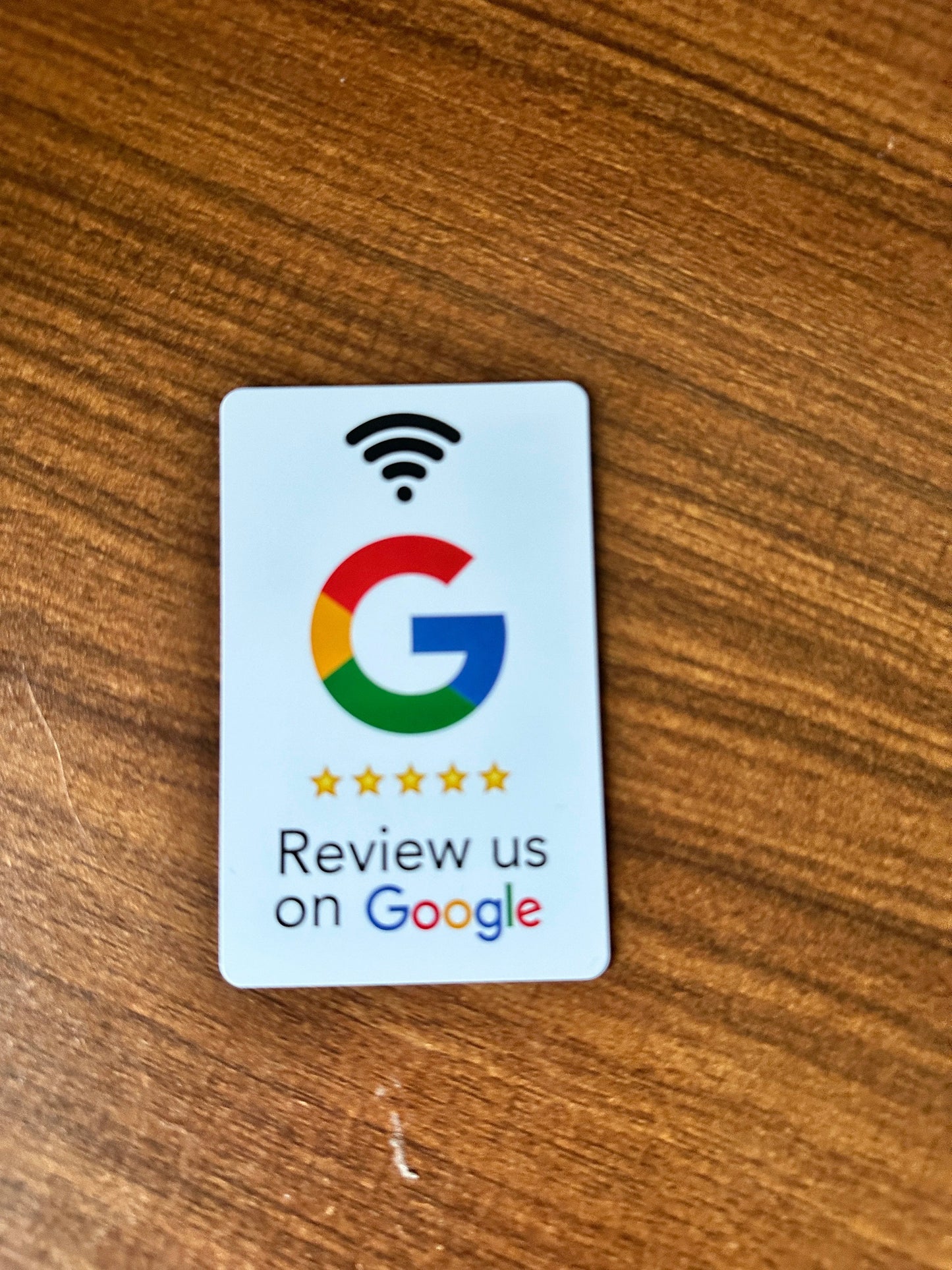 NFC215 Programmable Google Review Acrylic Stickers – 13.56MHz Waterproof NFC Station Table Stand Card