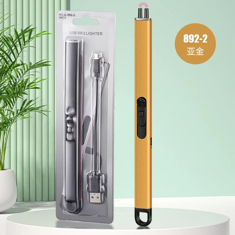 Windproof USB Rechargeable Arc Lighter – Pulse Electronic Ignition with Safety Lock & Battery Display for BBQ, Kitchen & Outdoor Use