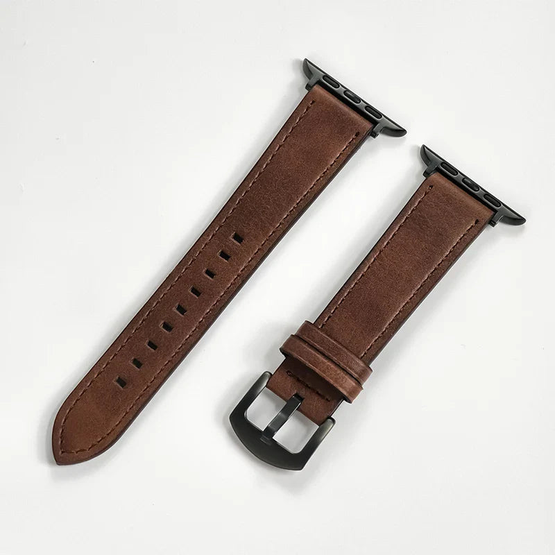 Leather Strap for Apple Watch – High-Quality Replacement Band for All Series 38-49mm