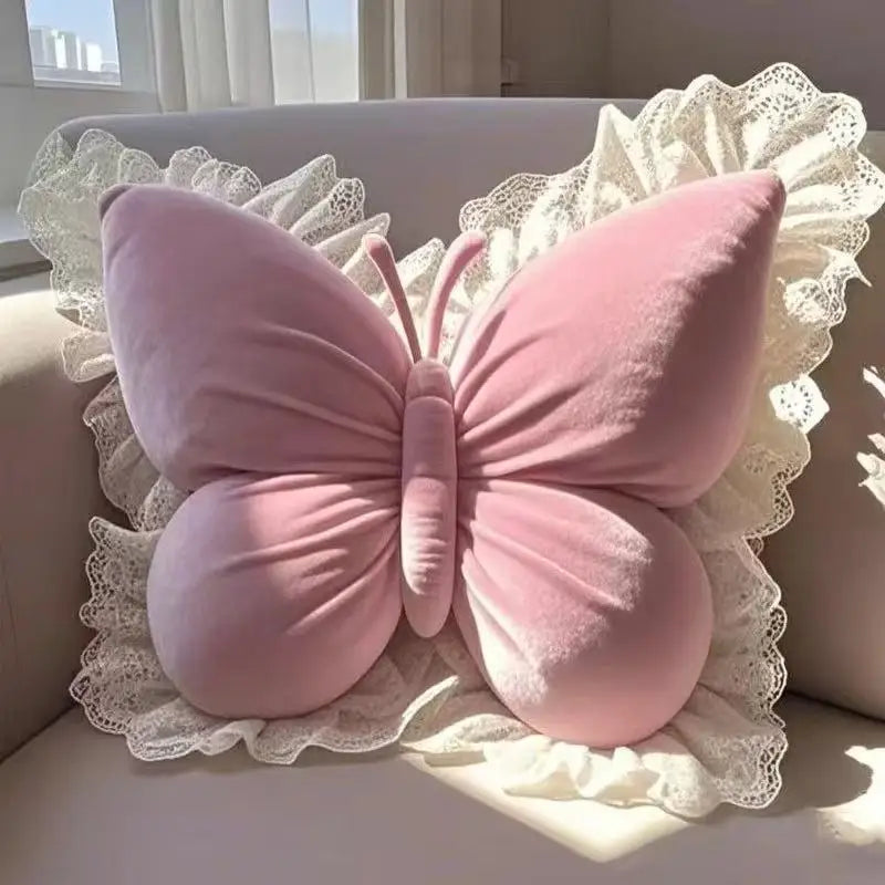 Princess Butterfly Decorative Pillow β Bow Sofa & Bedroom Cushion for Living Room and Car Home Decor