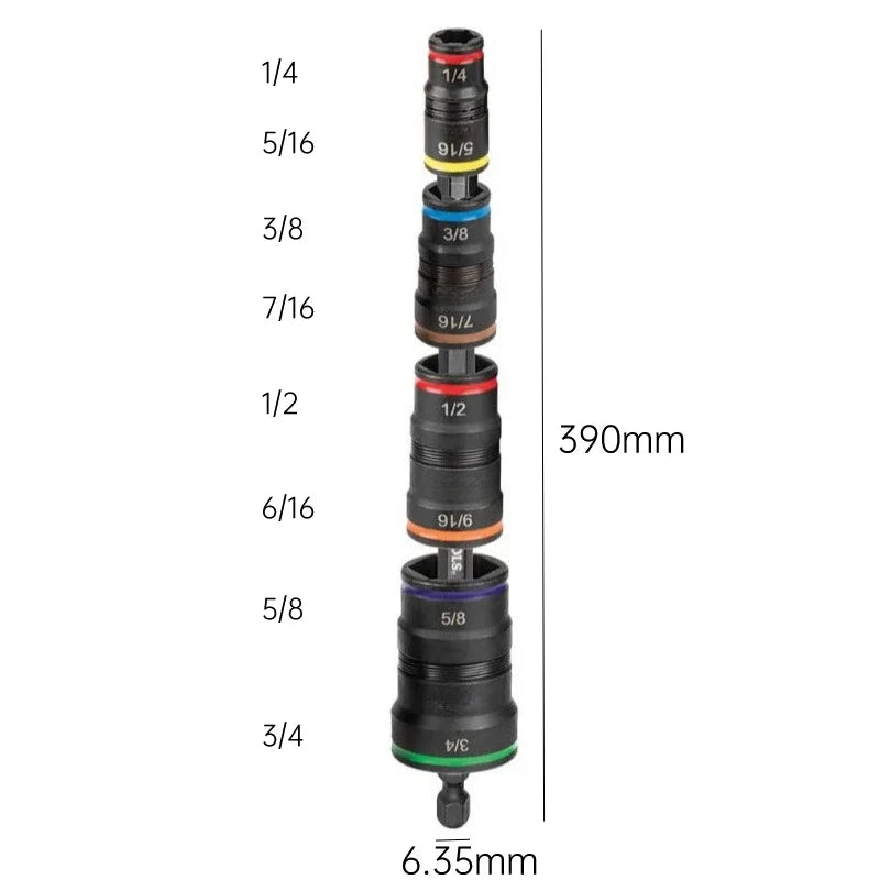 9-in-1 Magnetic Impact Socket Set - High-Torque Double-Head Hex Repair & Maintenance Tool