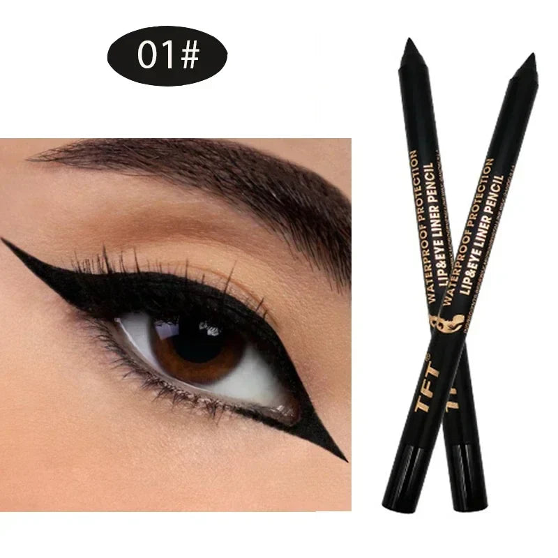 Waterproof Long-Lasting Eyeliner Pencil – Colorful Gel Eye Liner Pen in Blue, Black & White for Makeup and Beauty