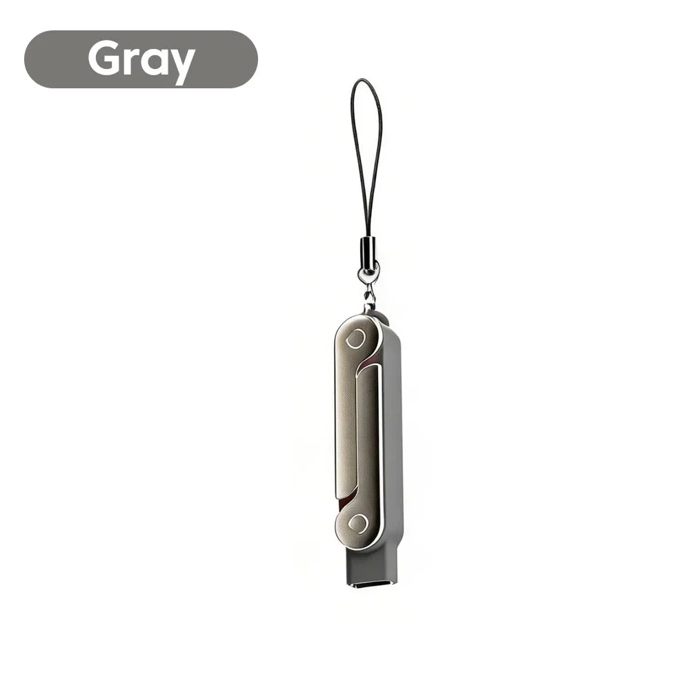 240W OTG Type-C Adapter – USB-C Male to Female Fast Charging & Data Transfer Converter with Foldable Holder Keychain Design